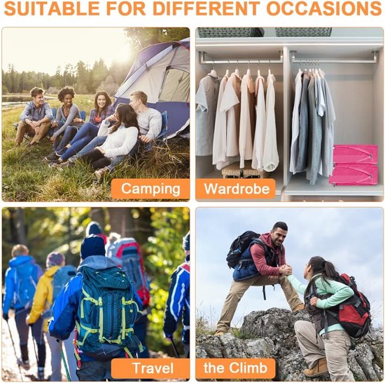 Kofferorganizerset, ultralichte verpakkingstassen met compressie, S, M, L, XL verpakkingsblokjes, compressietas voor kleding en schoenen, kledingtassen als bagage-organizerset, rozerood