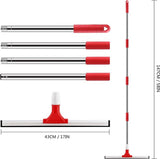 43 cm waterwisser/vloermop met verlengde steel (147 cm), rubberen wisser voor natte vloeren, hoge prestaties, waterwisser voor binnen en buiten gebruik garage douche badkamer tuin keuken