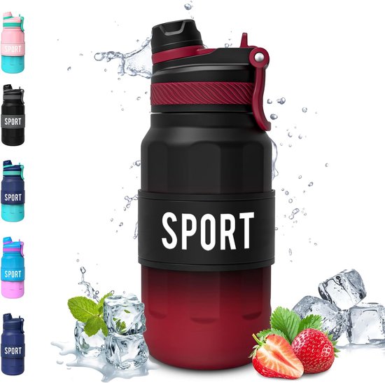 Drinkfles met rietje voor kinderen, drinkfles sport 500 ml, drinkfles voor kinderen, lekvrij, BPA-vrij, platte waterfles, sportfles 500 ml, voor meisjes, jongens, school, outdoor