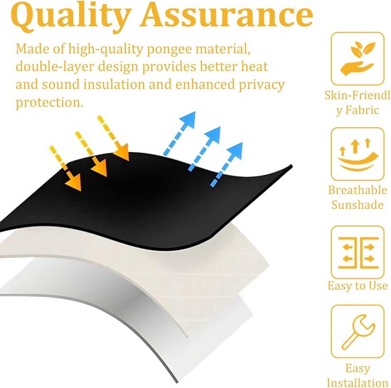 Auto-privacygordijnen Autoscheidingsgordijnen 100 x 180 cm Afneembare autogordijnen Zwart autogordijn Achterverduisteringsgordijn Autogordijnen voor auto Zijruit Reizen Kamperen