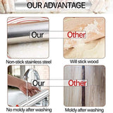 Deegroller van roestvrij staal, 43 cm grote deegroller met houten handgrepen + bakmat, siliconen met afmetingen, anti-aanbak, bakaccessoires voor bakken, fondant, pizza, cake, pasta en