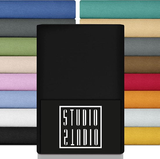 Hoeslaken, 180 x 200 cm, 100% gekamd katoen, Oeko-Tex 100, merkkwaliteit, bedlaken hoeslaken 180 x 200 voor alle gangbare matrassen tot 25 cm hoogte, zwart