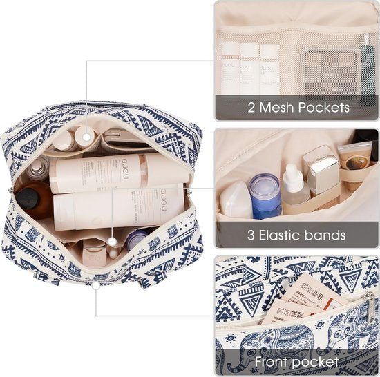 Toilettas Dames Grote Reismake-up Tas Grote Cosmetische Tas Make-up Case Organizer voor Mannen en Vrouwen, Z-olifant