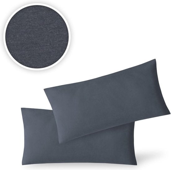 kussensloop, set van 2, voordeelpak met ritssluiting, hoogwaardige kwaliteit, antraciet, 40 x 60 cm kussensloop, set van 2, voordeelpak met ritssluiting, hoogwaardige kwaliteit, antraciet, 40 x 60 cm