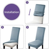 Universele stoelhoezen: geschikt voor de meeste stoelmaten, rughoogte (60-65 cm); zitlengte (45-55 cm); zitbreedte (41-51 cm) 6