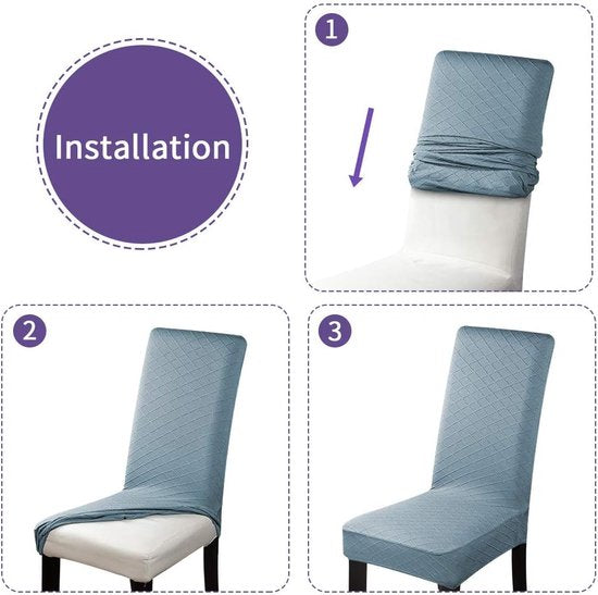 Universele stoelhoezen: geschikt voor de meeste stoelmaten, rughoogte (60-65 cm); zitlengte (45-55 cm); zitbreedte (41-51 cm) 6