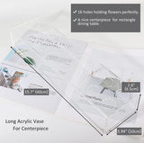 Duidelijke bloemenvaas tafel middenstuk 37cm lang lage hoogte acryl vaas rechthoek bloemstuk voor eettafel middenstukken bruiloft huisdecoratie