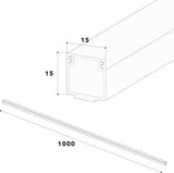 kabelgoot (zelfklevend) 15x15 mm van pvc, kleur: brons, lengte 4 m (4 x 1 m lengte)