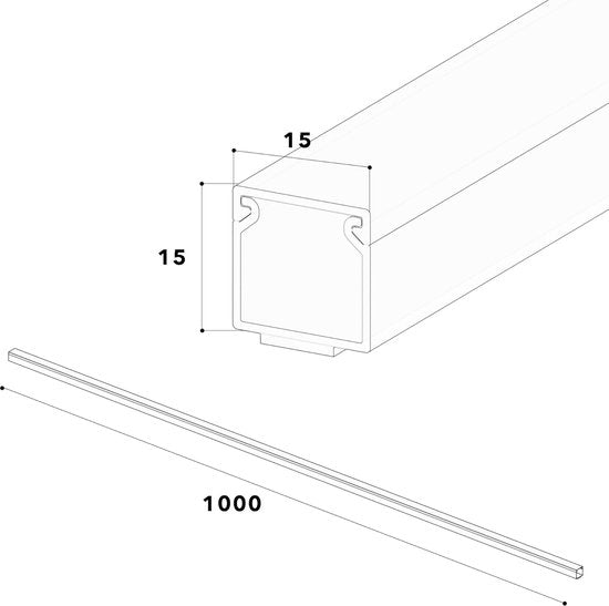 kabelgoot (zelfklevend) 15x15 mm van pvc, kleur: brons, lengte 4 m (4 x 1 m lengte)