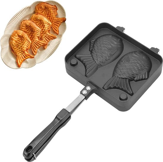 pan visvormige pannenkoeken dubbele pan taiyaki visvorm bakvormen cakevorm anti-aanbak wafelpan visvorm taiyaki taartvorm voor thuis, DIY, feest