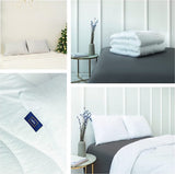 FABSY Microvezel kussenset, 2 kussens 80 x 80 cm - wasbaar kussen - zachte Seersucker kussenset - verstelbaar kussenpaar met extra hoofdkussenvulling