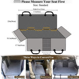 Hondenautostoelhoes met mesh-kijkvenster, en waterdichte huisdierautostoelhoes met zijkleppen, universele pasvorm voor de meeste auto's, heide zwart, S