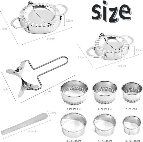 11 stuks roestvrijstalen knoedel maker, Ravioli Dumplingmaker, Ravioli Dumpling, Ravioli Cutter,Ravioli Maker, Ravioli Maker, Ravioli Machine