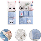 2 stuks opbergtassen voor aan de muur, hangende organizer, opvouwbaar, 7 vakken en 3 vakken, met kleefhaken, voor sleutels, speelgoed, afstandsbedieningen, boeken, cosmetica