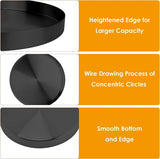 Zwart rond dienblad van metaal, Ø 30 cm dienblad, drankorganizer, decoratief dienblad, decoratief dienblad, kaarsenbord, dienblad voor sieraden, make-up, theeset, vazen