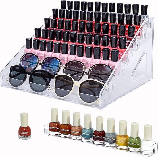 7 lagen nagellakhouder, transparante acryl nagellak-organizer, nagellak-display, standaard voor parfum, cosmetica, huidverzorgingsproducten (31 x 31 x 25 cm)