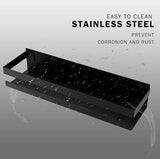 Doucheplank, zwart, douchegelhouder, doucheplank, doucheplank, douchemand, zonder boren, shampoohouder voor douche, zwart, mat, roestvrij staal, 30 cm