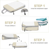 Kofferorganizerset, 4-delig, Packing Cubes, waterdichte reis-kledingtassen, paktassen voor koffer, verpakkingskubus met make-uptas, schoenentas (beige)