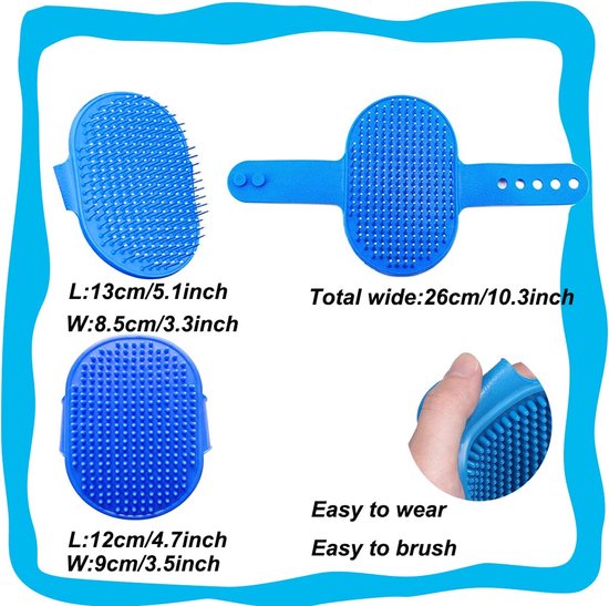 Verzorgingsborstel voor konijnen, kleine housdierharen, borstelset, massageborstel, haas nagelknipper, kleine huisdierverzorgingsset voor katten, puppy's, konijnen, hamsters, blauw