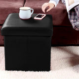 Bench Storage Box with Storage Space Foldable Capacity up to 300 kg Imitation Leather 38 x 38 x 38 cm