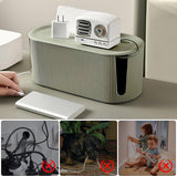 Kabelbox, kabelorganizer, box met deksel, kabelmanagement, ABS-kunststof, multifunctionele overspanningsbeveiliging voor kabels, stekkerstrips (groen)