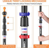 Tarpaulin Poles, Heavy Duty Tent Poles, Set of 2, Adjustable Aluminium Tent Poles for Tarps, Lightweight and Portable Telescopic Tarpaulin Poles for Camping, Hiking, Hammock etc. 4 Segments