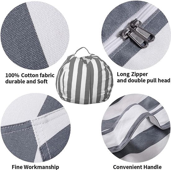 UMYMAYDO1 Zitzakhoes voor knuffeldieren, opbergtas, zachte, comfortabele bekleding om als zitzak te vullen, afmeting circa 96,52 cm