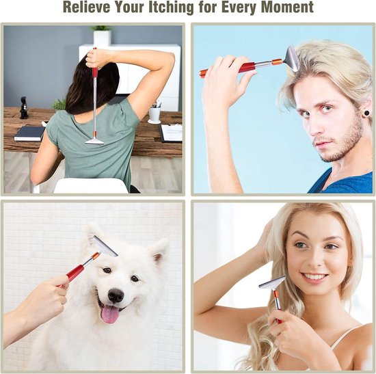 Back Scratcher voor mannen, met massief houten handvat massageroller, extra brede 15-teeth claw robuuste stalen handmassagers, 62 cm