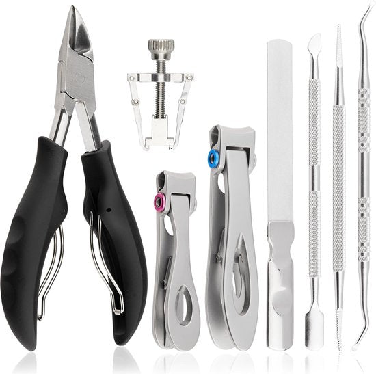8-delige voetverzorgingsset - professionele voet- en handverzorging - hoogwaardige voetnageltang en nagelknipper - all-in-one pedicure set voetverzorging voor dikke en ingegroeide nagels