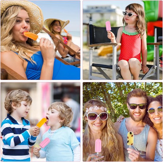 12 stuks ijsvormen, ijslolly, siliconen popsicle vormen, cakesicles siliconen vorm, met siliconen deksel en 12 ijsstokjes voor doe-het-zelf dessert en ijslolly's (herbruikbaar)