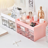 Bureau-organizer, bureau-organizer met 4 laden, bureau-organizer laden, multifunctionele bureau-organizer, ruimtebesparende bureau-organizer (roze)