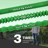 Flexibele tuinslang, rekbare waterslang met 3-laagse latexkern, 45 m, 10 functies tuinslang, metalen verbinding, slang ideaal voor tuinieren en huishouden