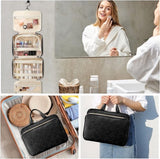 Cosmetische tas, 5-delige hangende reismake-uptas, professionele make-uptas, grote toilettassen met haken, toilettas voor complete toiletartikelen en make-upborstels