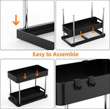 2 stuks 2 etages onder wastafel rek, spoelbak, onderkast, organizer, keukenrek, keukenkast, organizer, kruidenrek, badkamerrek, tafelrek met 1 uittrekbare mand