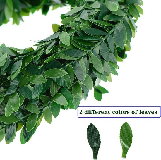 Buxusslinger, 22,5 meter, kunstbuxusslinger, bladeren, klimop, bladeren, groene bladeren, nep wijnstok