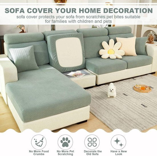 Bankovertrek stretch bankovertrek, universeel, elastisch, antislip, voor sofakussen, L-vormig, chaise longue, meubelbescherming Bankovertrek stretch, universeel, elastisch, antislip, voor sofakussen, L-vormig, chaise longue, meubelbescherming.