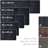 Magic Mat 50x90cm, blauw-zwart - ultra absorberend, wasbare en antislip deurmat van microvezel - zeer dun, past onder bijna elke deur