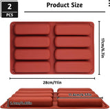 2 Stuks Siliconen Mueslireep Mallen 8 Holte Rechthoek Gebak Bakvormen Lange Strips Voor Financiën Bliksem Energierepen Chocoladerepen