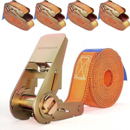 4 spanbanden in 4m, 5m of 6m spanbanden TÜV/GS gecertificeerd met dubbele naad I spanbanden weerbestendig en robuust