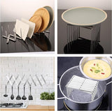 Set van 4 verstelbare potdekselhouders, roestvrijstalen dekselhouder, bordenhouder, multifunctionele spareribhouder, bordenstandaard voor keukengrill, 9 cm - 84 cm, in lengte verstelbaar