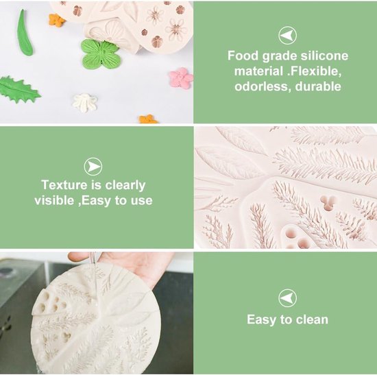 6 stuks chocoladevorm siliconen pralinévorm set 3D snoepvormen verschillende vormen chocolade siliconen vorm anti-aanbak bloemvorm bakvorm voor het bakken van chocoladesnoepjes (wit)