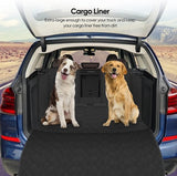 XXL Hondendeken voor de achterbank, 152 cm x 238 cm, hondendeken voor kofferbak, autodeken met zijbescherming en kijkvenster, waterdichte en krasbestendige kofferbakbescherming, hondenachterbank voor