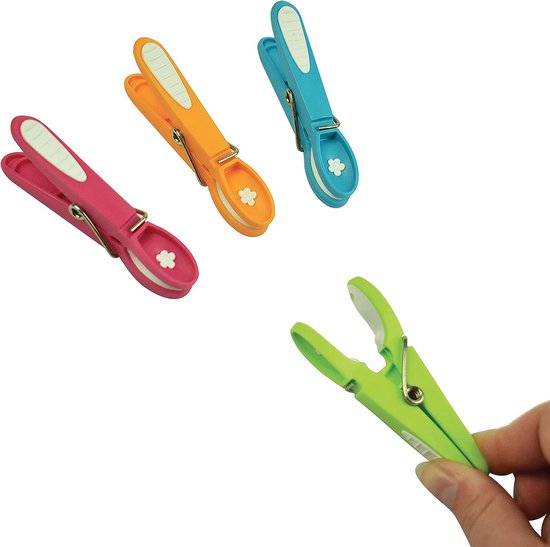 60 antislipwasknijpers - gesorteerd groen, blauw, oranje, roze