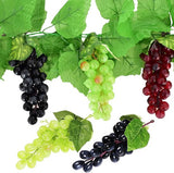 8 spiesjes Plastic druif Plastic Fruit Kunstmatige Simulatie Kunstmatige Plastic druif met 2 Pak druivenbladeren voor huwelijksdecoratie foto rekwisieten (Stijl 1)