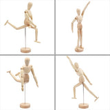 Kurtzy 30,5cm Houten Mensen Lichaam Tekenen Mannequin met Standaard - Flexibele Gewrichten Artiest Model Hout – Gearticuleerd Unisex Kunst Figuur Voor Schetsen & Schilderen – Perfecte Huis Decoratie