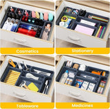 Lade-organizer, opbergsysteem, 32-delige lade-organizer voor kantoor, 3 maten, antislip lade-organizer voor bureau, badkamer, keuken, gebruiksvoorwerpen