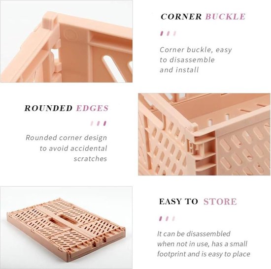 Klapdoos, 6 stuks klapkisten, opbergmanden, draagbare opbergdozen, kleurrijke opbergdoos, geschikt voor keuken, badkamer, kantoor, slaapkamer, klaslokaal (15 x 10 x 5,8 cm)