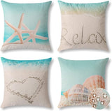 Waterdichte kussenhoezen, decoratieve vaste stof, waterdichte kussenhoes, sierkussen, sofakussen, kussensloop voor bank, balkon, terras, patio, tuin, outdoor, zandstrand