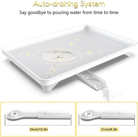 Afdruiprek voor servies, wit, afdruiprek en vaatwashandhouder, klein afdruiprek voor 1-3 personen, afdruiprek
