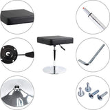 FURWOO PU lederen vierkante snijkruk in hoogte verstelbare draaibare werkplaats kapperszaak spa opstelling tattoo werkkruk korte taakstoel klein (zwart)